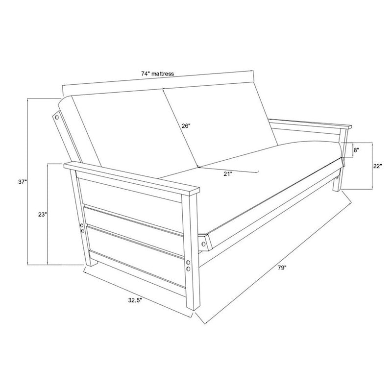 Somette Lexington Full-size Futon Set in Weathered Brown Finish with Mattress