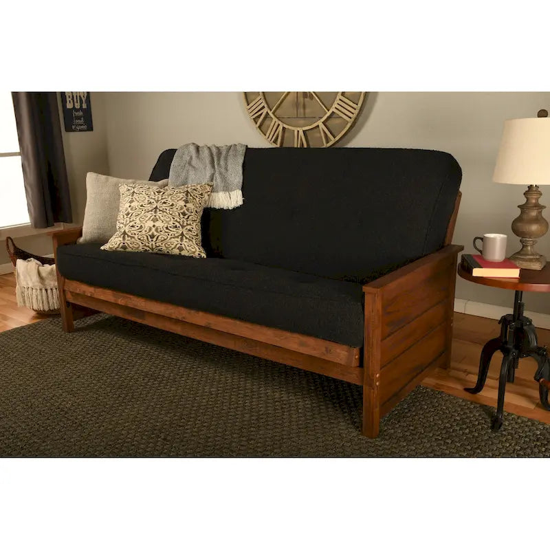 Somette Lexington Full-size Futon Set in Weathered Brown Finish with Mattress