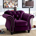 Tese Traditional Fabric Felt Button Tufted Armchair by Furniture of America