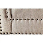 Fabric and Wood Chaise in Beige Finish