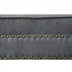 Fabric and Wood Chaise in Beige Finish