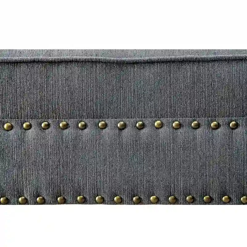 Fabric and Wood Chaise in Beige Finish