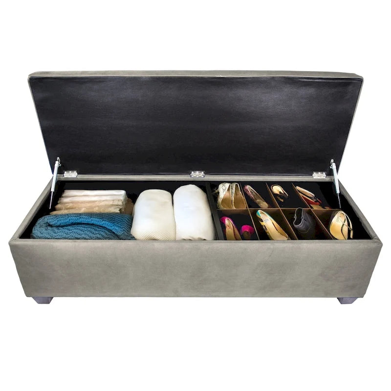SOLE SECRET DUO 10 Button Linen & Shoe Storage Bench - OBSESSION
