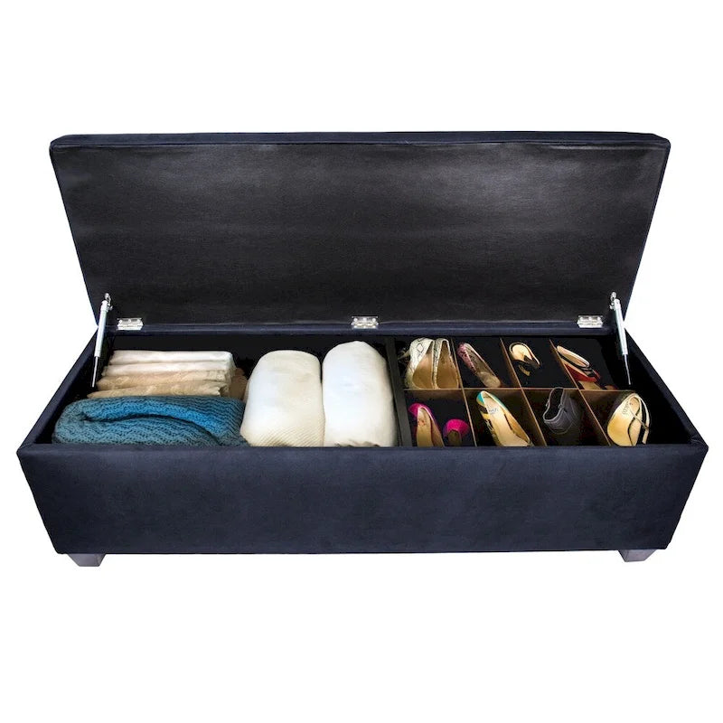SOLE SECRET DUO 10 Button Linen & Shoe Storage Bench - OBSESSION