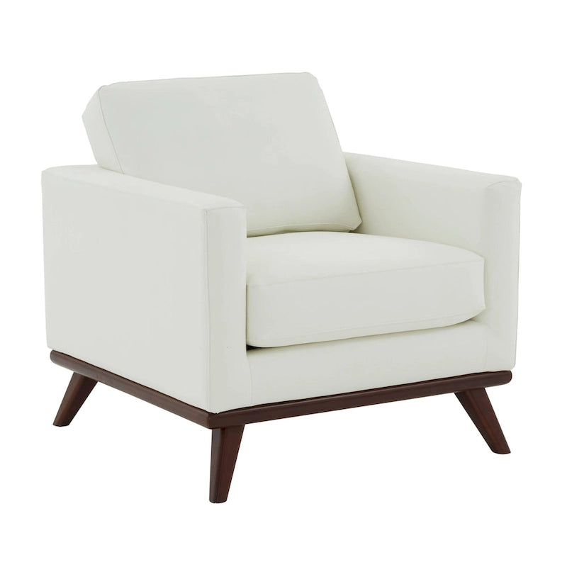 Chester Mid-Century Modern One-Seater Sofa Leather Accent Arm Chair for Living Room Bedroom Lounge - 33.46