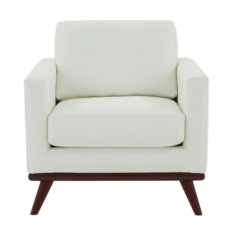 Chester Mid-Century Modern One-Seater Sofa Leather Accent Arm Chair for Living Room Bedroom Lounge - 33.46