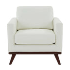 Chester Mid-Century Modern One-Seater Sofa Leather Accent Arm Chair for Living Room Bedroom Lounge - 33.46