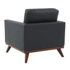 Chester Mid-Century Modern One-Seater Sofa Leather Accent Arm Chair for Living Room Bedroom Lounge - 33.46
