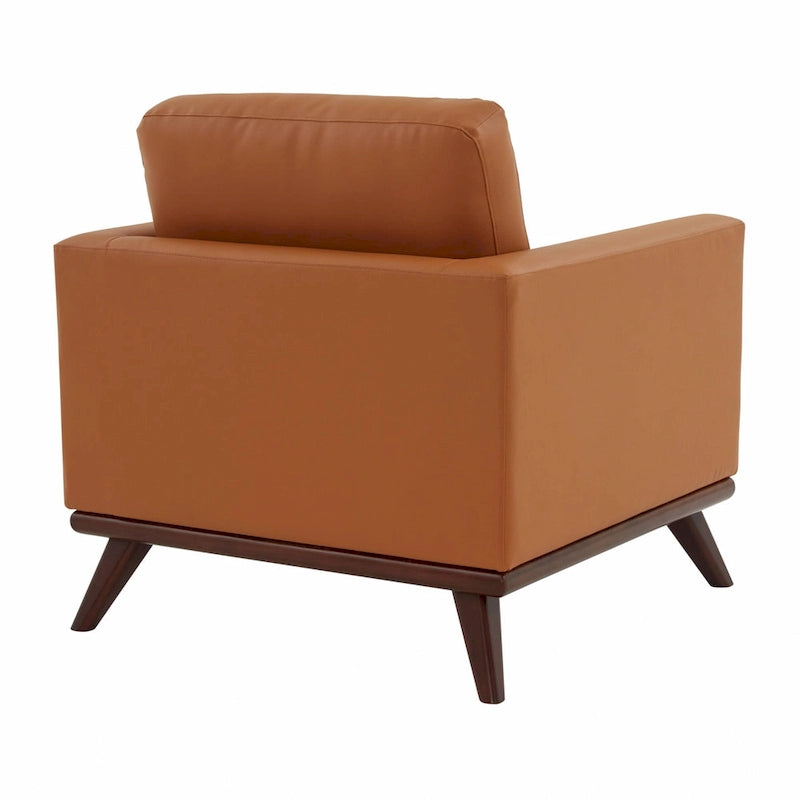 Chester Mid-Century Modern One-Seater Sofa Leather Accent Arm Chair for Living Room Bedroom Lounge - 33.46