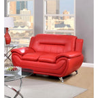 Sanuel 61.3 Faux Leather Pillow Top Arm Loveseat - N/A