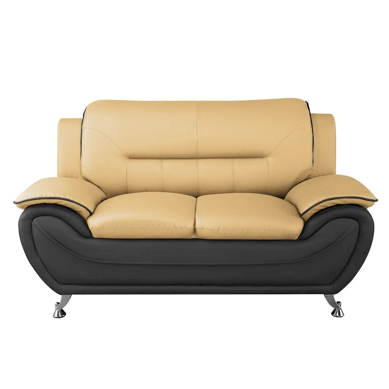 Sanuel 61.3 Faux Leather Pillow Top Arm Loveseat - N/A