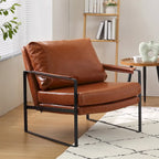 Art Leon Modern Faux Leather Accent Chairs Set of 2