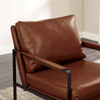 Art Leon Modern Faux Leather Accent Chairs Set of 2