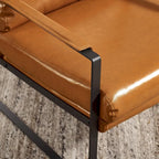 Art Leon Modern Faux Leather Accent Chairs Set of 2