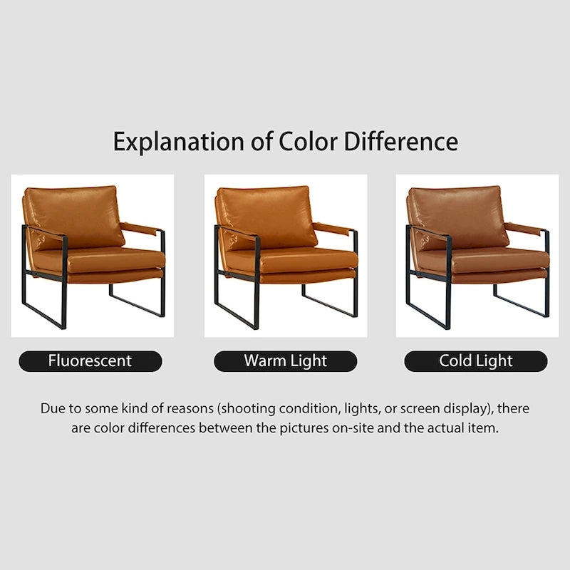 Art Leon Modern Faux Leather Accent Chairs Set of 2