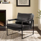 Art Leon Modern Faux Leather Accent Chairs Set of 2