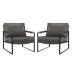 Art Leon Modern Faux Leather Accent Chairs Set of 2