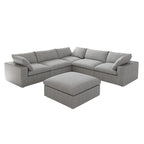 Modern V Shape Couches for Living Room, 6-Seats Modular Convertible Sectional Sofa Couch with Removable Cushion Covers