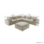 Modern V Shape Couches for Living Room, 6-Seats Modular Convertible Sectional Sofa Couch with Removable Cushion Covers