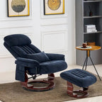 MCombo Swivel Recliner with Ottoman, Leisure Office Chair, Ergonomic Lounge chair, Chenille Fabric 4687