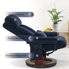 MCombo Swivel Recliner with Ottoman, Leisure Office Chair, Ergonomic Lounge chair, Chenille Fabric 4687