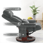 MCombo Swivel Recliner with Ottoman, Leisure Office Chair, Ergonomic Lounge chair, Chenille Fabric 4687