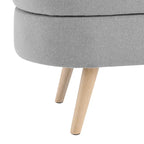 Ottoman Oval Storage Bench,Rubber Wood Legs