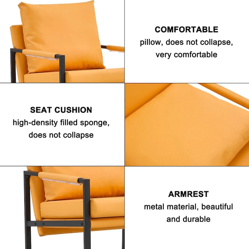 Ouyessir Set of 2 Modern Velvet Accent Chair Linen Sling ArmChair