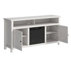 Clihome 58 Wood Fireplace TV Stand with 18 Electric Fireplace