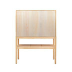 Woven Rattan and Wood Cabinet with 2 Doors