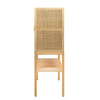 Woven Rattan and Wood Cabinet with 2 Doors