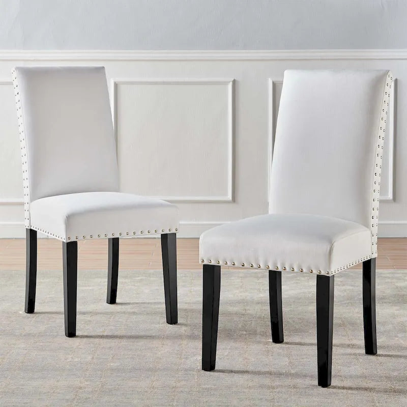Silver Orchid Lind Velvet Nailhead Trim Dining Side Chairs (Set of 2)