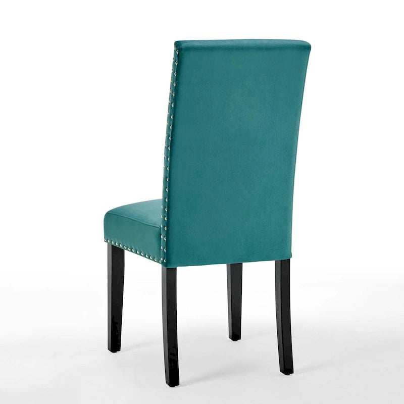 Silver Orchid Lind Velvet Nailhead Trim Dining Side Chairs (Set of 2)