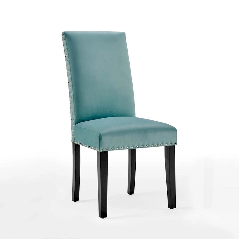 Silver Orchid Lind Velvet Nailhead Trim Dining Side Chairs (Set of 2)