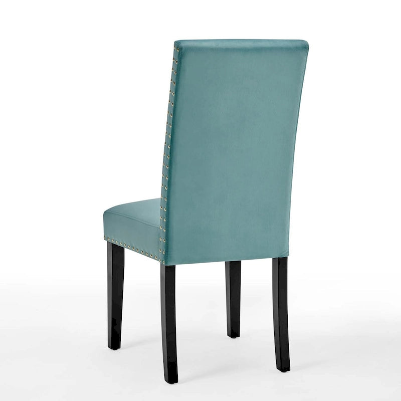 Silver Orchid Lind Velvet Nailhead Trim Dining Side Chairs (Set of 2)