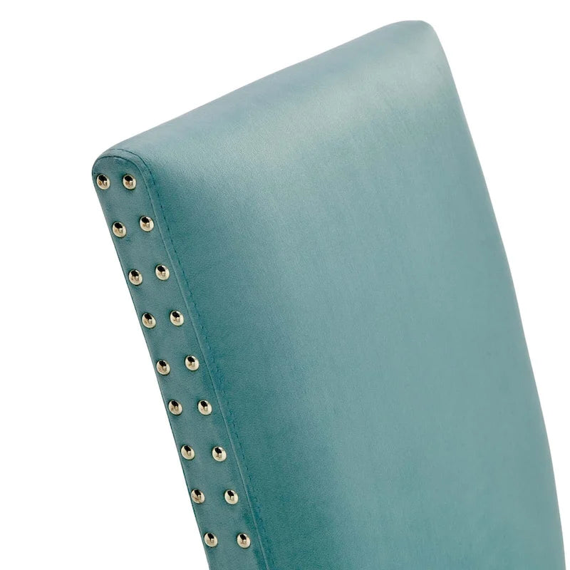 Silver Orchid Lind Velvet Nailhead Trim Dining Side Chairs (Set of 2)