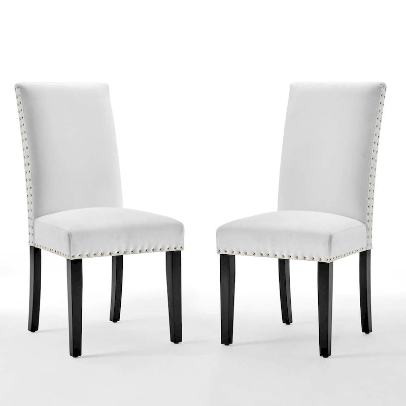 Silver Orchid Lind Velvet Nailhead Trim Dining Side Chairs (Set of 2)