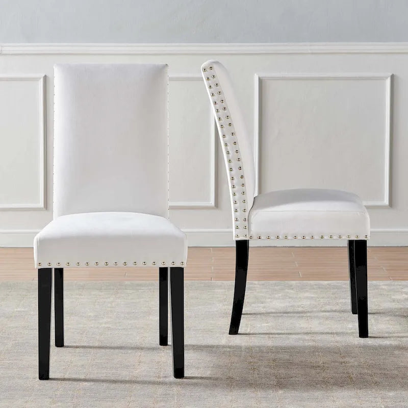 Silver Orchid Lind Velvet Nailhead Trim Dining Side Chairs (Set of 2)
