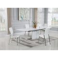 Somette Elektra Matte White 5-Piece Dining Set