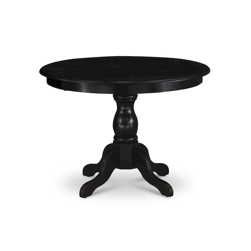 East West Furniture 3 Piece Dining Table Set Contains a Round Dining Table and 2 Linen Fabric Parson Chairs, (Finish Options)