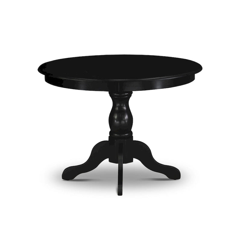 East West Furniture 3 Piece Dining Table Set Contains a Round Dining Table and 2 Linen Fabric Parson Chairs, (Finish Options)