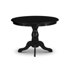 East West Furniture 3 Piece Dining Table Set Contains a Round Dining Table and 2 Linen Fabric Parson Chairs, (Finish Options)