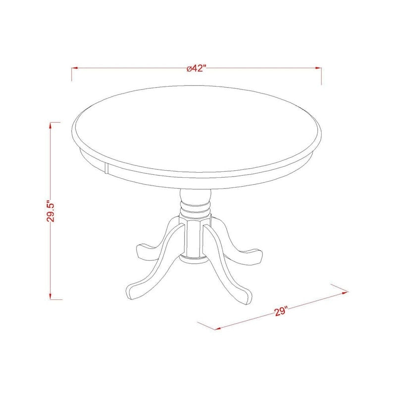 East West Furniture 3 Piece Dining Table Set Contains a Round Dining Table and 2 Linen Fabric Parson Chairs, (Finish Options)