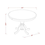 East West Furniture 3 Piece Dining Table Set Contains a Round Dining Table and 2 Linen Fabric Parson Chairs, (Finish Options)