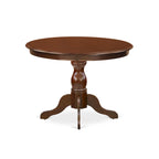 East West Furniture 3 Piece Dining Table Set Contains a Round Dining Table and 2 Linen Fabric Parson Chairs, (Finish Options)