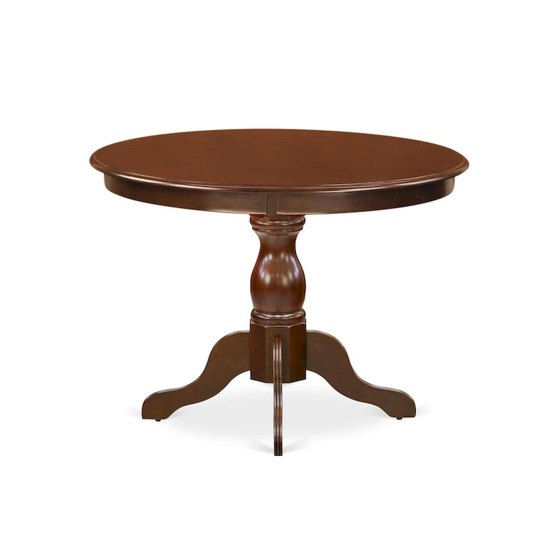 East West Furniture 3 Piece Dining Table Set Contains a Round Dining Table and 2 Linen Fabric Parson Chairs, (Finish Options)