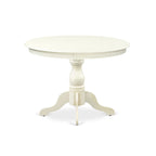 East West Furniture 3 Piece Dining Table Set Contains a Round Dining Table and 2 Linen Fabric Parson Chairs, (Finish Options)