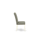 East West Furniture 3 Piece Dining Table Set Contains a Round Dining Table and 2 Linen Fabric Parson Chairs, (Finish Options)