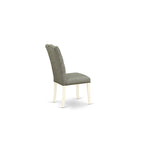 East West Furniture 3 Piece Dining Table Set Contains a Round Dining Table and 2 Linen Fabric Parson Chairs, (Finish Options)