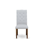 East West Furniture 3 Piece Dining Table Set Contains a Round Dining Table and 2 Linen Fabric Parson Chairs, (Finish Options)
